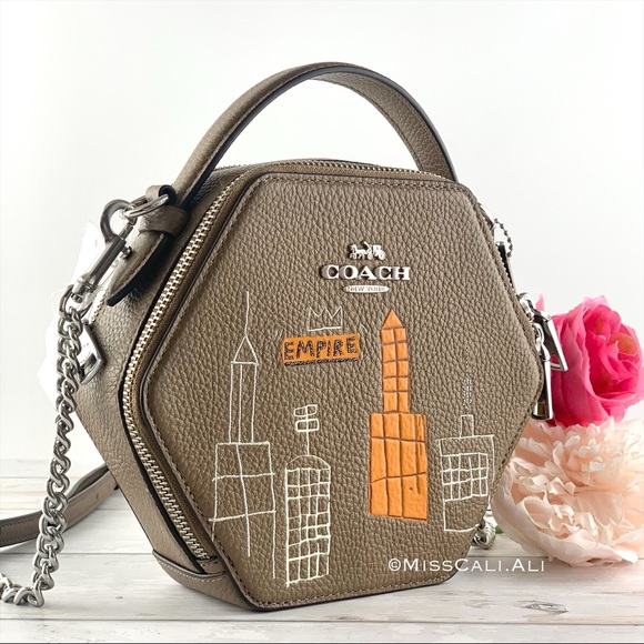 NWT COACH X Jean Michel Basquiat Hexagonal Crossbody Bag - Picture 3 of 16